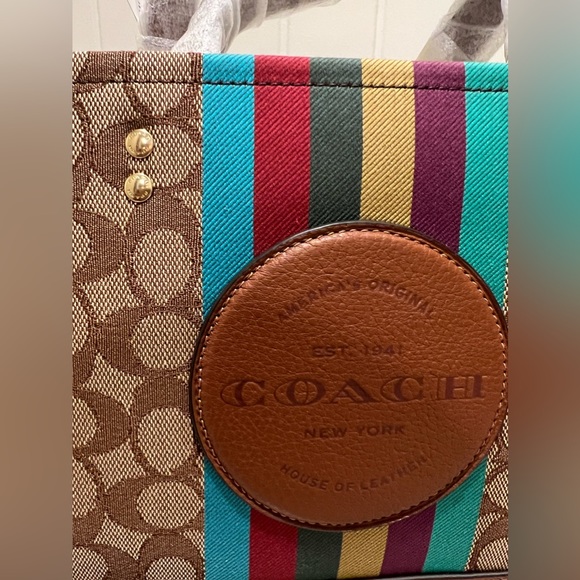 NWT Dempsey Carryall In Signature Jacquard With Stripe And Coach Patch - Picture 4 of 13